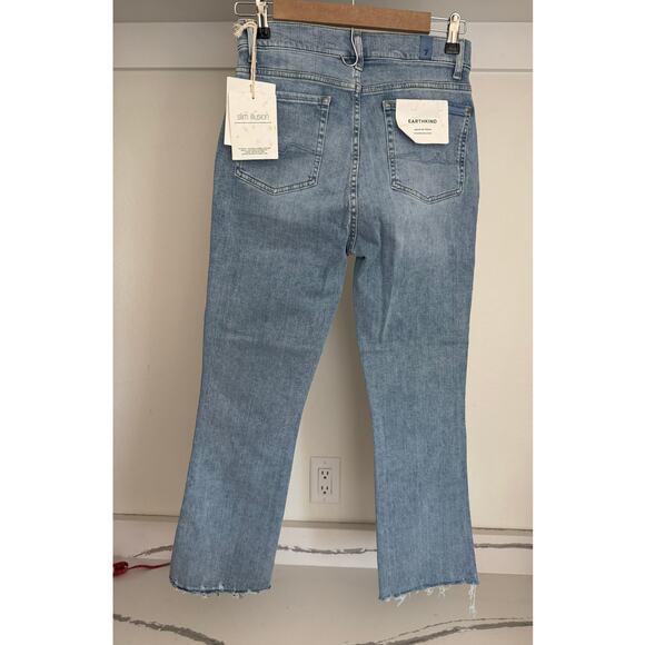NWT 7 For All Mankind Earthkind High Waist Slim Kick Jeans Size 27 (27.5"inseam) - Picture 2 of 7